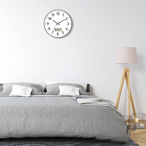 Foxtop Digital Wall Clock with Time and Temperature