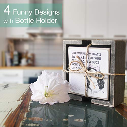 Funny Wine Coasters for Women - Housewarming Gift