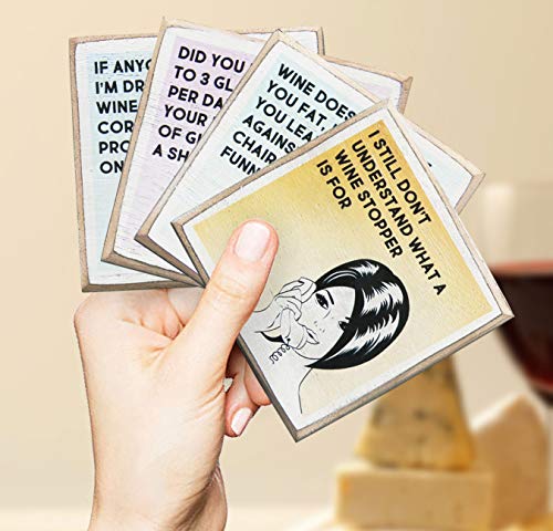 Funny Wine Coasters for Women - Housewarming Gift