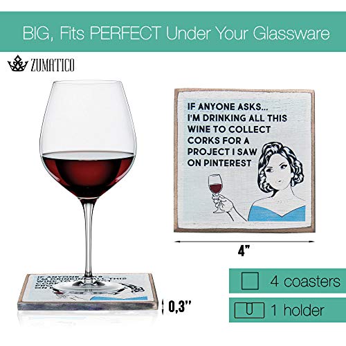 Funny Wine Coasters for Women - Housewarming Gift