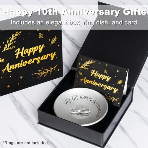 Personalized 10 Year Anniversary Ring Holder Dish Tray