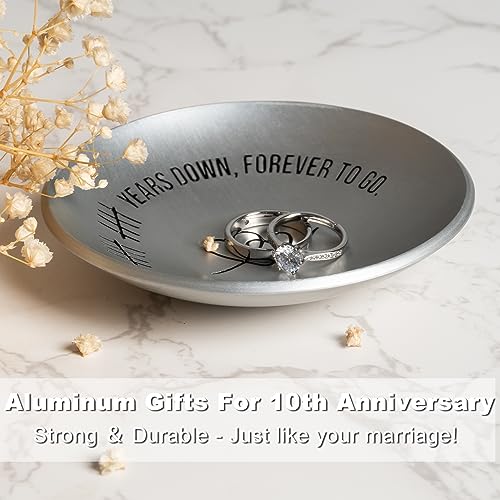 Personalized 10 Year Anniversary Ring Holder Dish Tray