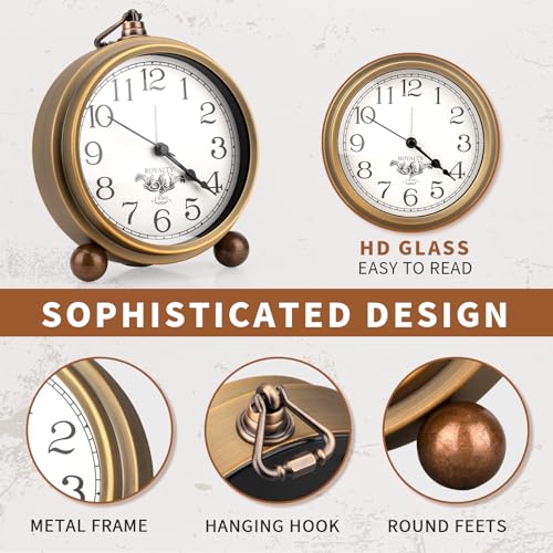 Vintage Analog Alarm Clock for Bedrooms and Travel