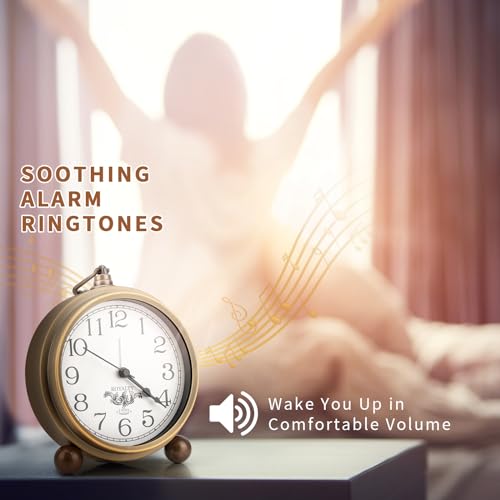 Vintage Analog Alarm Clock for Bedrooms and Travel