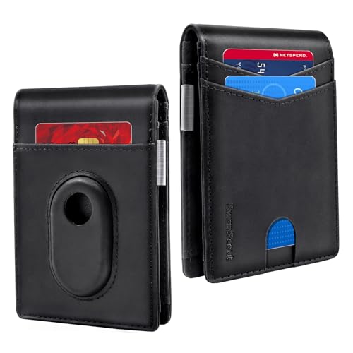 Genuine Leather SwanScout Galaxy SmartTag2 Wallet (Black)