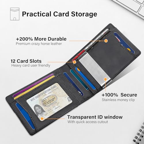 Genuine Leather SwanScout Galaxy SmartTag2 Wallet (Black)