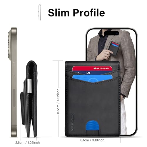 Genuine Leather SwanScout Galaxy SmartTag2 Wallet (Black)