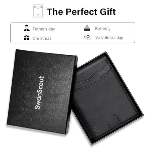 Genuine Leather SwanScout Galaxy SmartTag2 Wallet (Black)