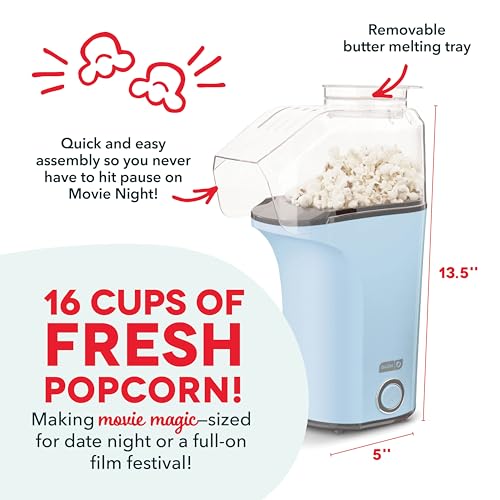 DASH Popcorn Popper with Measuring Cup - Dream Blue