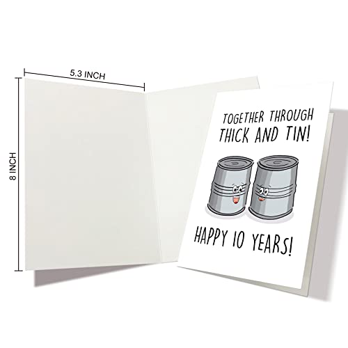 Tenth Anniversary Card for Him/Her: Cute and Funny