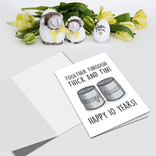 Tenth Anniversary Card for Him/Her: Cute and Funny