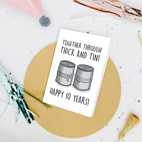 Tenth Anniversary Card for Him/Her: Cute and Funny