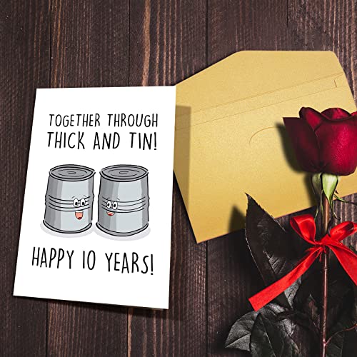 Tenth Anniversary Card for Him/Her: Cute and Funny
