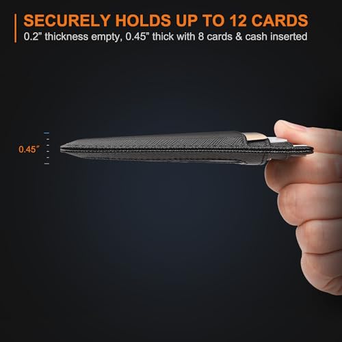 Slim RFID Blocking Leather Wallet - Cross Black