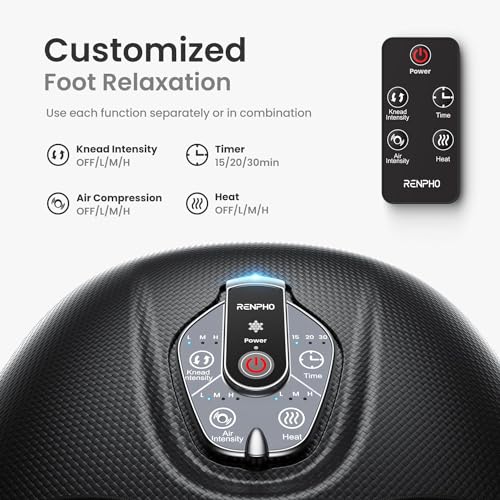 Wireless Remote Control Foot Massager, Black