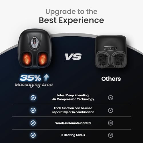 Wireless Remote Control Foot Massager, Black