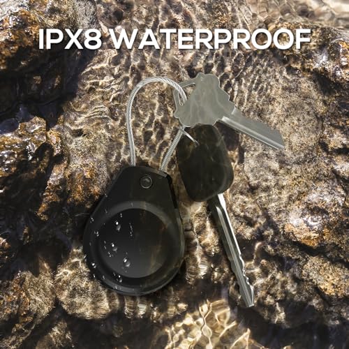 Durable AirTag Keychain Holder - 4 Pack Black