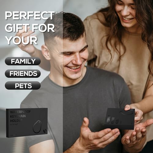 Durable AirTag Keychain Holder - 4 Pack Black