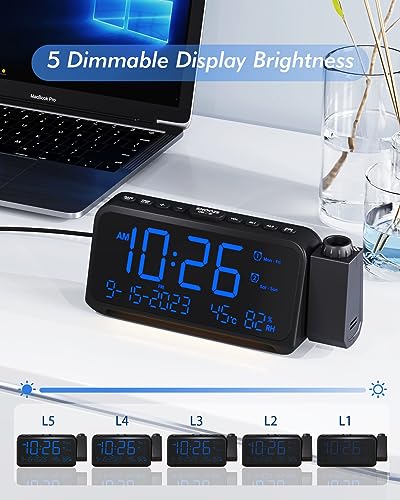 Roxicosly Projection Alarm Clock | Large Clear Numbers | Dimmable