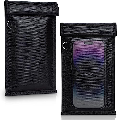 2 Pack Simket Faraday Bags, Signal Blocking Pouch Black