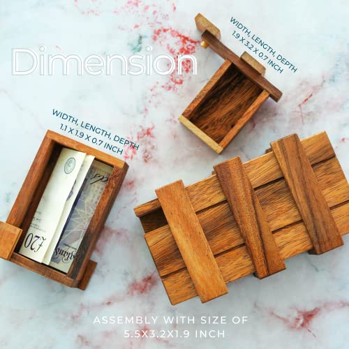 Secret Puzzle Box: Brain Teaser Wooden Gift Box