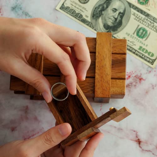 Secret Puzzle Box: Brain Teaser Wooden Gift Box