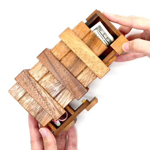 Secret Puzzle Box: Brain Teaser Wooden Gift Box