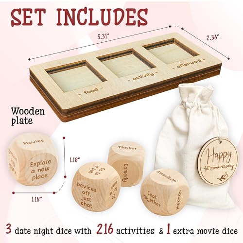 1 Year Anniversary Wooden Gift Set for Couples