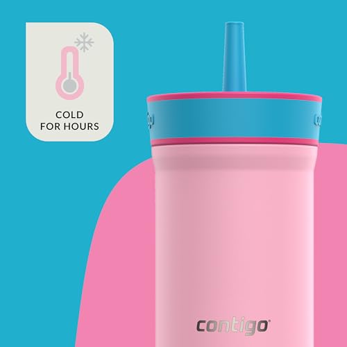 Leighton Kids Spill-Proof Water Bottle, 12oz, Strawberry Cream