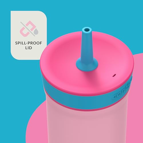 Leighton Kids Spill-Proof Water Bottle, 12oz, Strawberry Cream