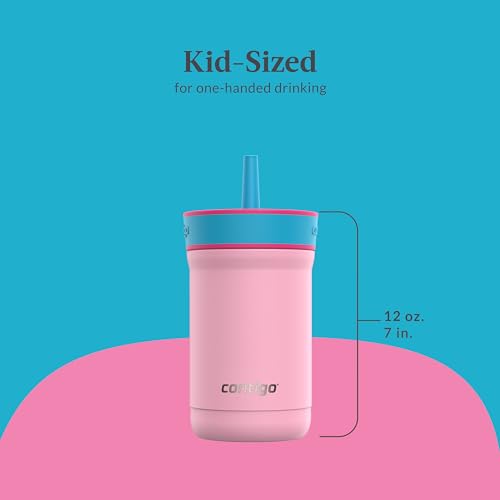 Leighton Kids Spill-Proof Water Bottle, 12oz, Strawberry Cream