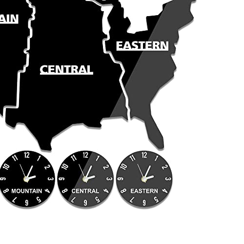 Geeky Days US Time Zones Map Wall Clock