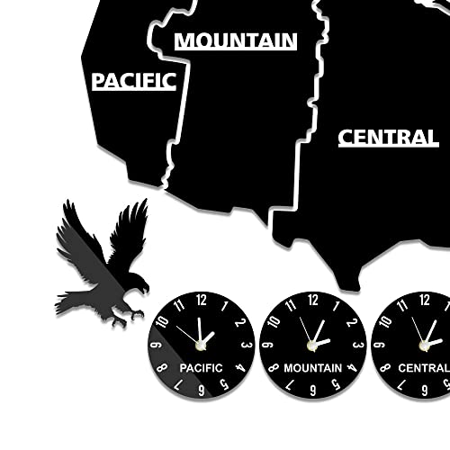 Geeky Days US Time Zones Map Wall Clock