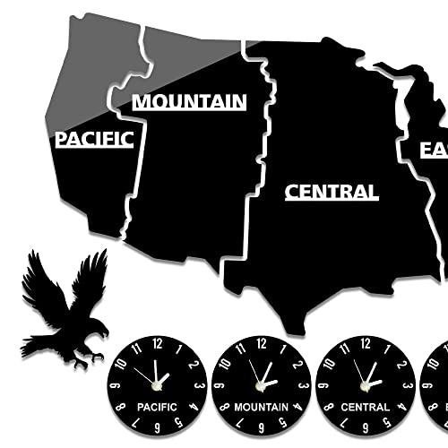 Geeky Days US Time Zones Map Wall Clock