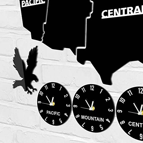Geeky Days US Time Zones Map Wall Clock