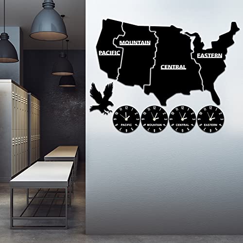 Geeky Days US Time Zones Map Wall Clock
