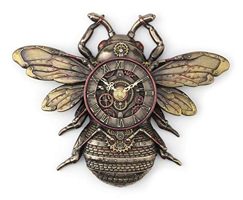 Steampunk Bee Clock Antique Bronze Finish Wall Decor