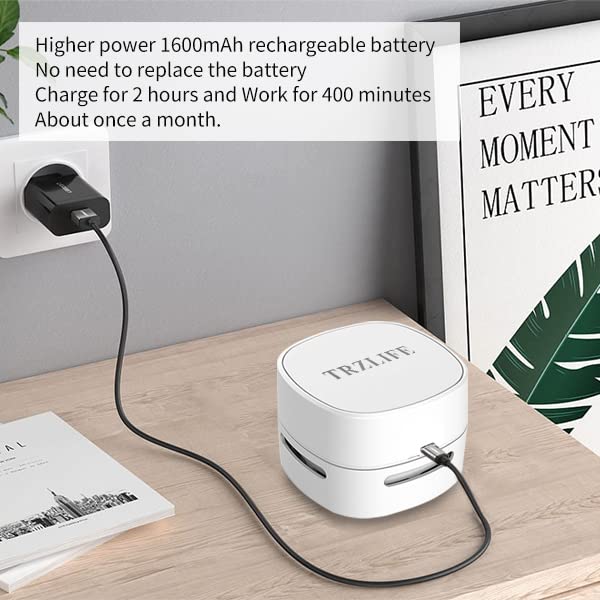 TRZLIFE Upgraded Mini Vacuum Cleaner - Powerful Desktop Cleaner
