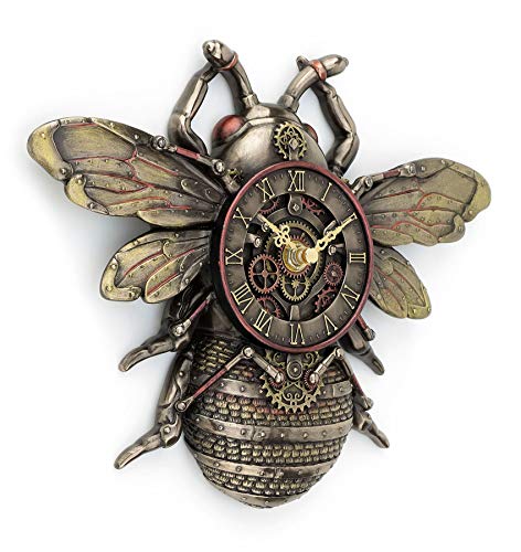 Steampunk Bee Clock Antique Bronze Finish Wall Decor