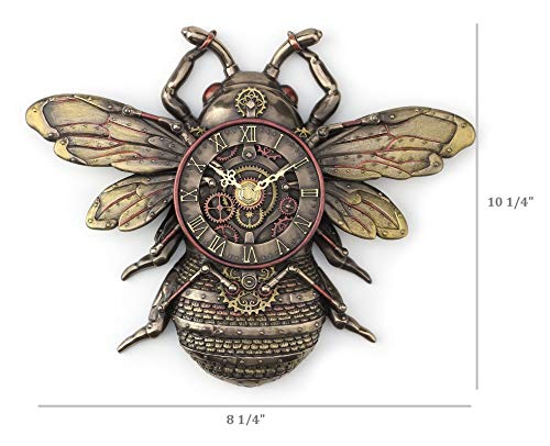 Steampunk Bee Clock Antique Bronze Finish Wall Decor