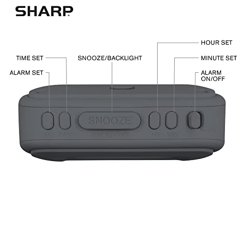 Tactile Alarm Clock with Blue Backlight and Ascending Alarm