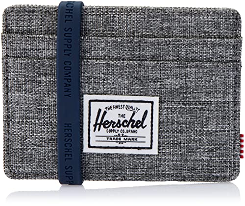 Herschel Men's RFID Card Case Wallet - Raven Crosshatch