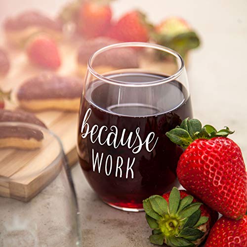 Funny Stemless Wine Glass - Unique Office Gift