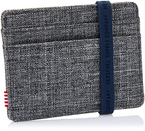 Herschel Men's RFID Card Case Wallet - Raven Crosshatch