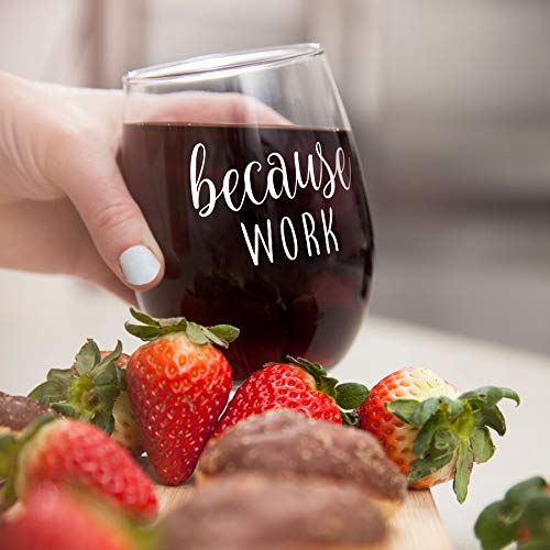 Funny Stemless Wine Glass - Unique Office Gift