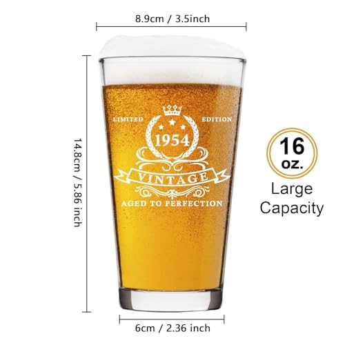 70th Birthday Beer Glass in Barrel Box Gift