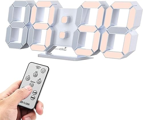 Led Desk Clock: 3D Wall, Large Numbers, Alarm