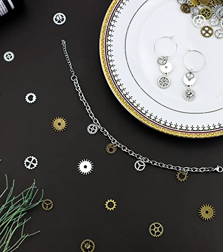 130PCS Steampunk Gears Charms for DIY Jewelry Making