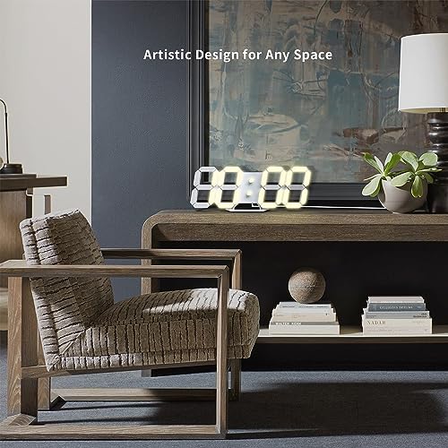 Led Desk Clock: 3D Wall, Large Numbers, Alarm