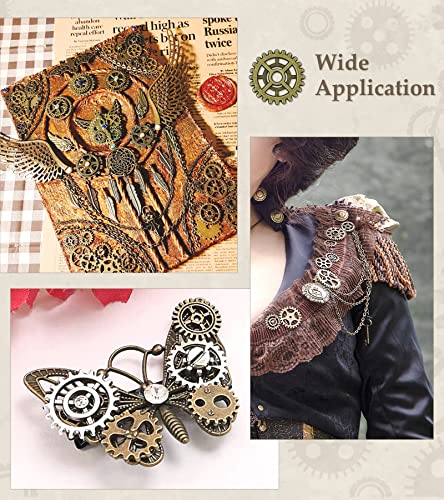 130PCS Steampunk Gears Charms for DIY Jewelry Making